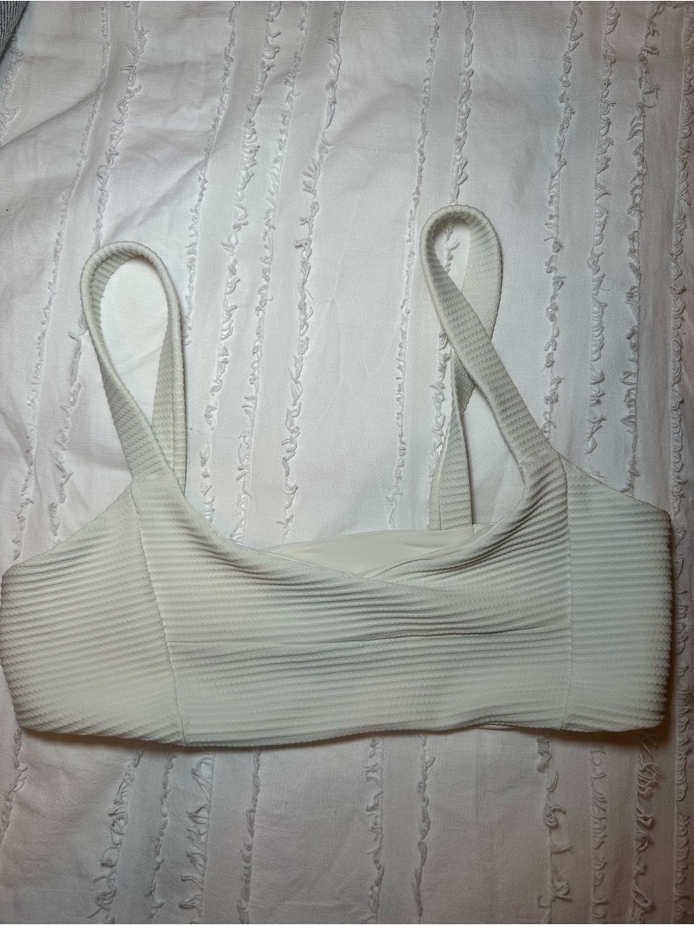 l*space White Ribbed Bikini Top